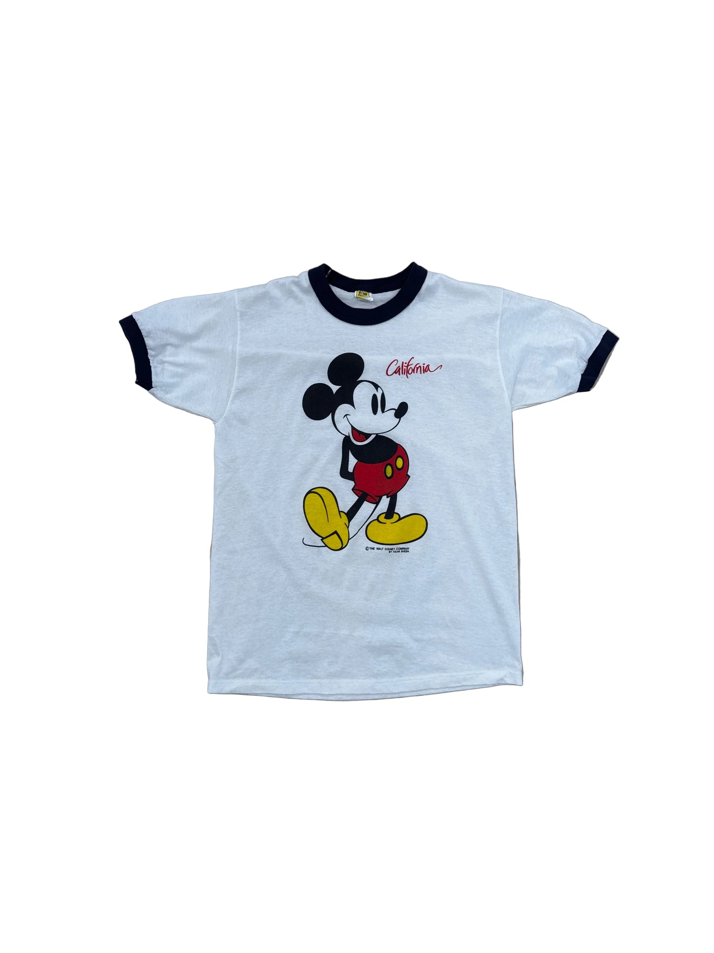 Vintage Mickey Mouse Ringer T-Shirt - Small