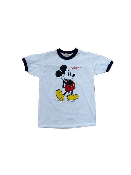 Vintage Mickey Mouse Ringer T-Shirt - Small