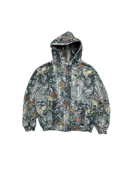 Real Tree Camo Zip Up Hoodie - Large