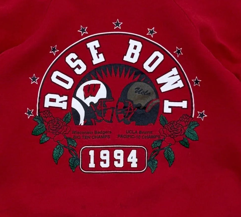 Vintage 1994 Badgers Vs Bruins Rose Bowl Crewneck - Large