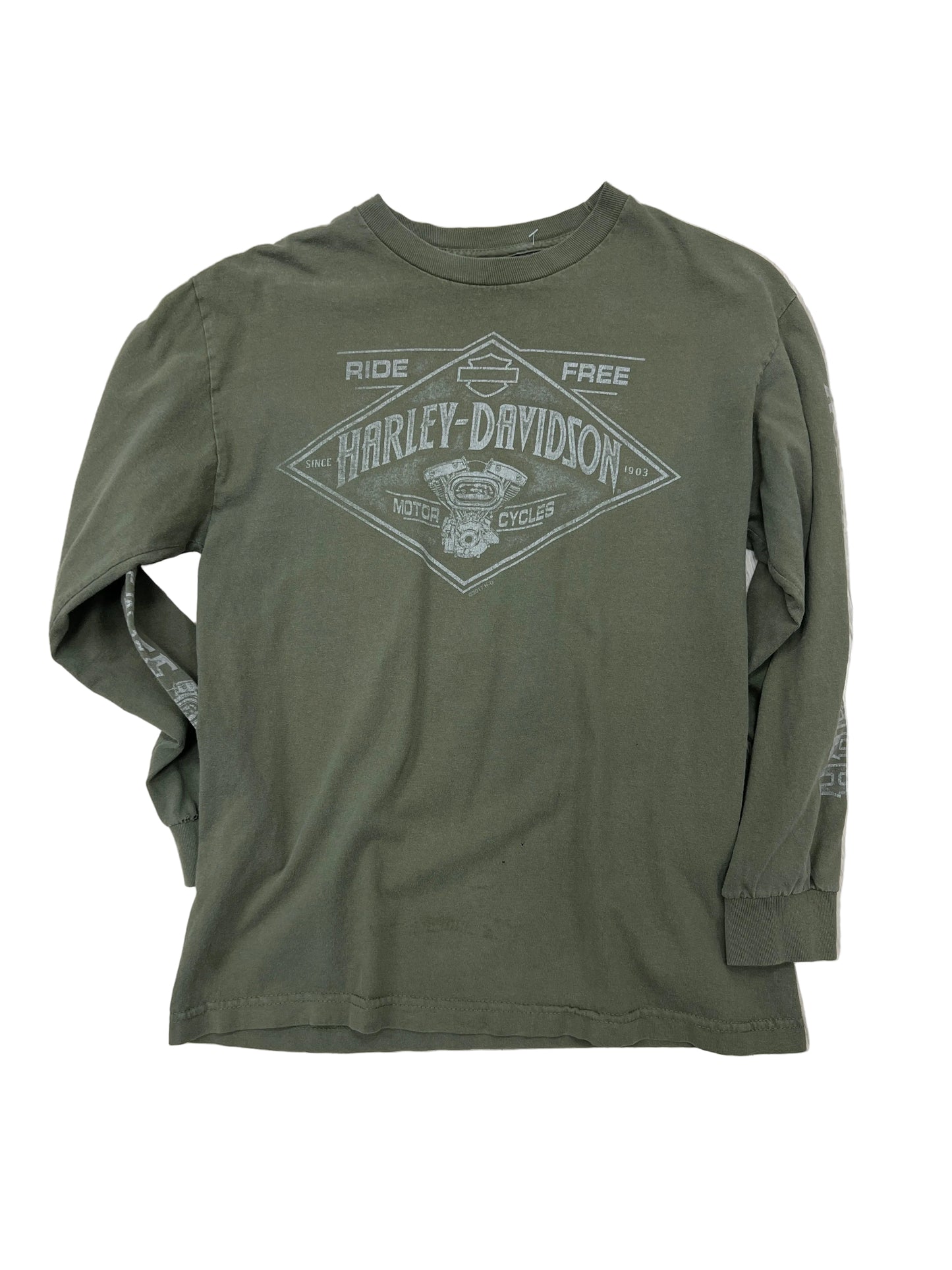 Vintage 2017 Powertrain Operations Pilgrim Road Harley Davidson Long Sleeve-Medium