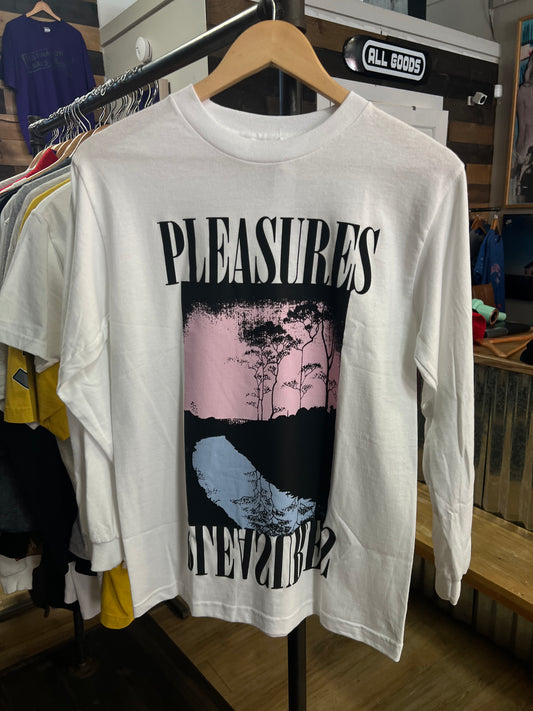 Pleasures Graphic White Long Sleeve T-Shirt- Small