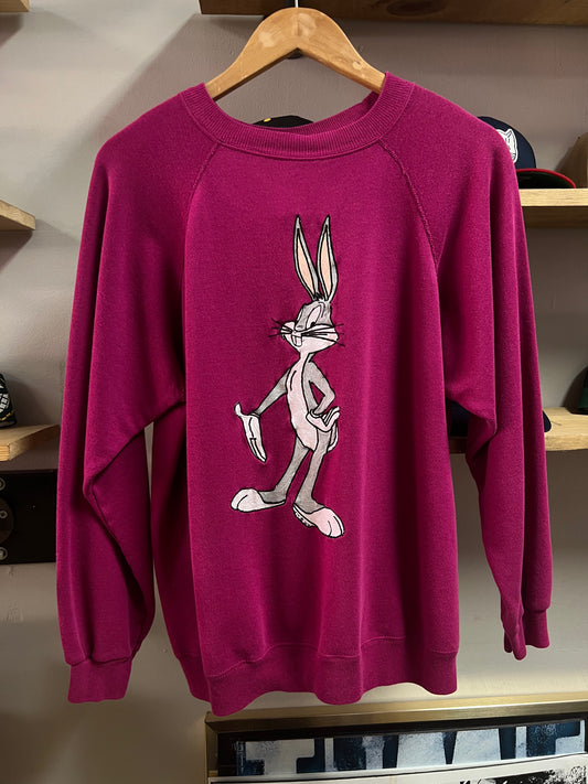 Vintage 80d Bugs Bunny Pink Crewneck- XL