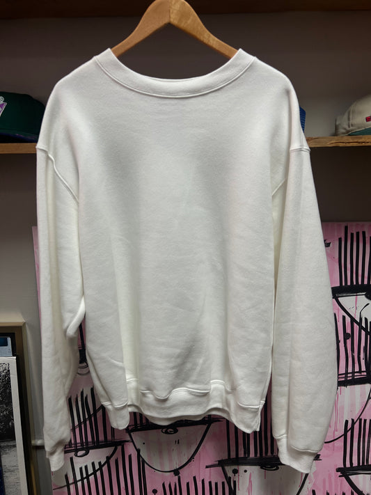 Heavyweight White Blank Crewneck- XL