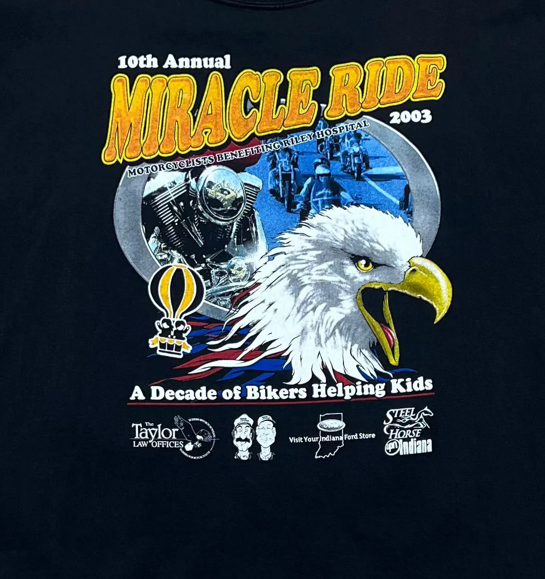 2003 Miracle Ride Biker T-Shirt - 2XL
