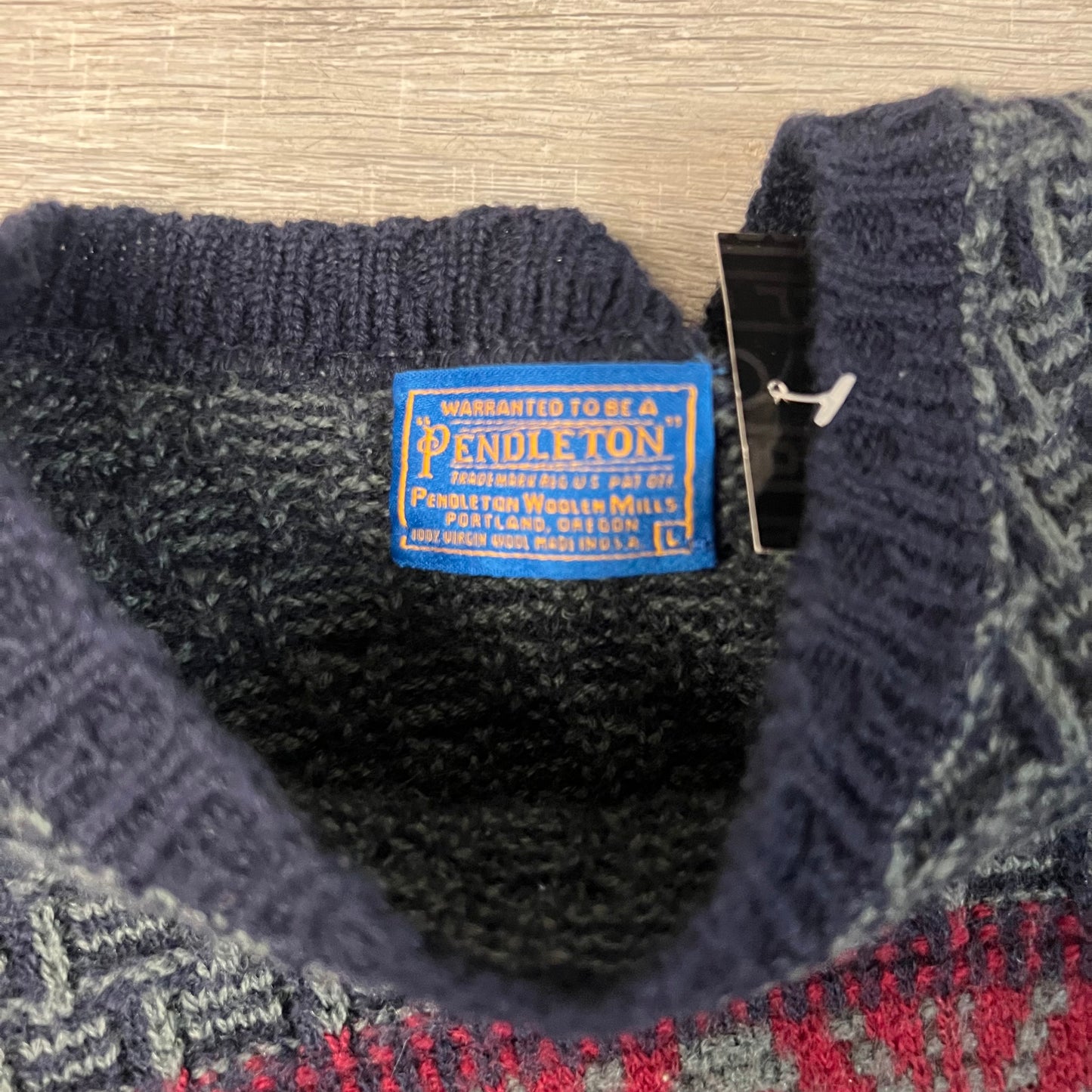 Blue Pendleton Sweater Crewneck - L