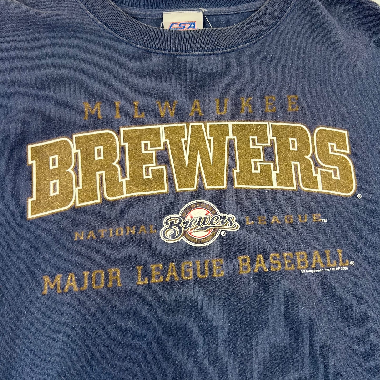 CSA Glitter Milwaukee Brewers Major League Baseball Shirt - L