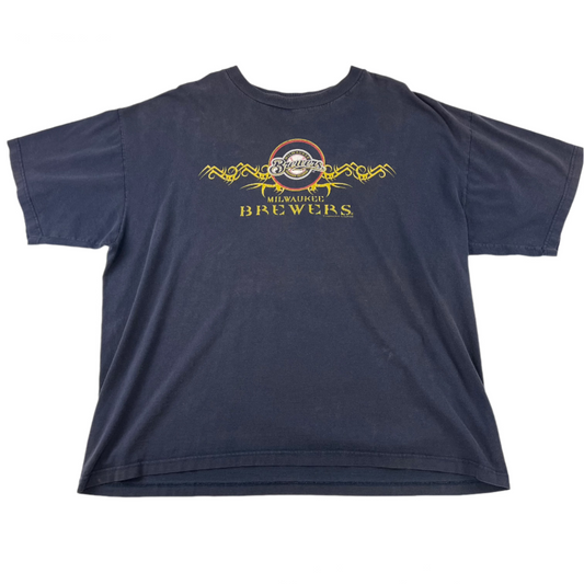 Milwaukee Brewers Navy Tribal Pattern Shirt - 2XL