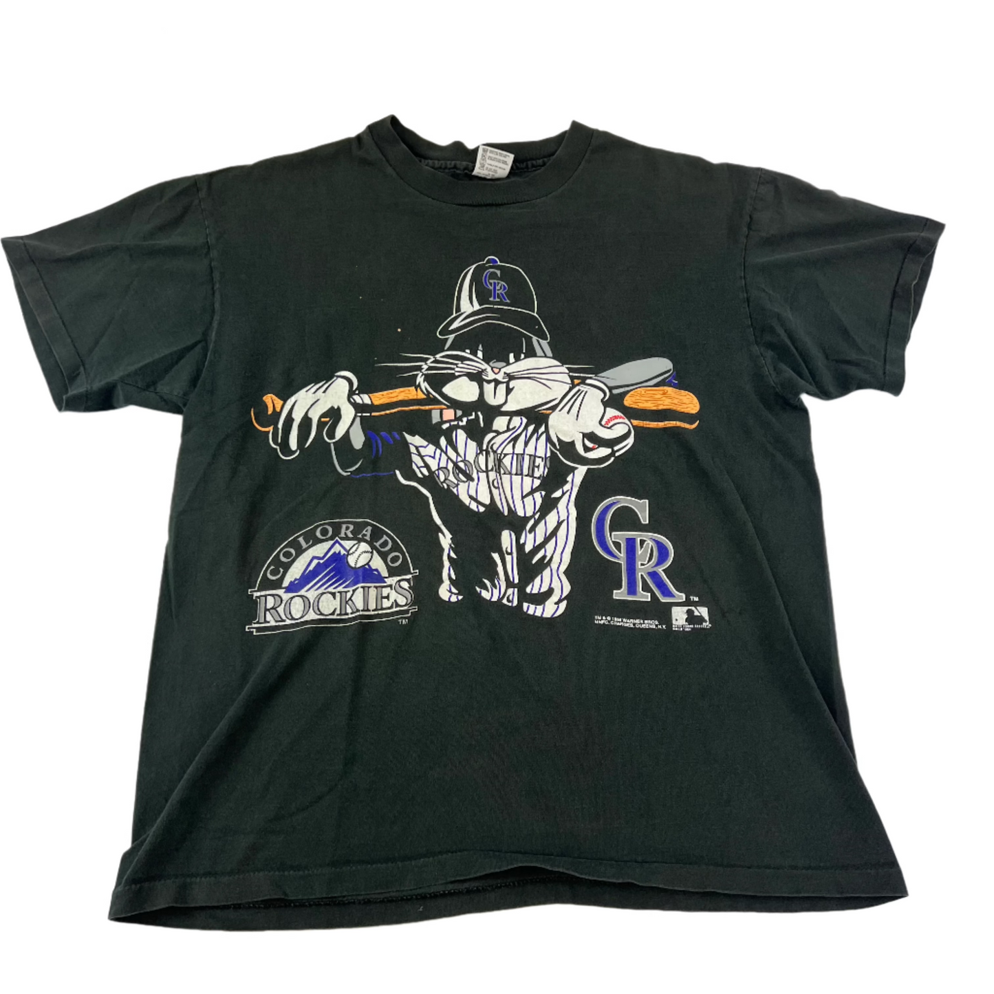 Anvil Bugs Bunny Looney Tunes Colorado Rockies Baseball MLB Shirt - XL