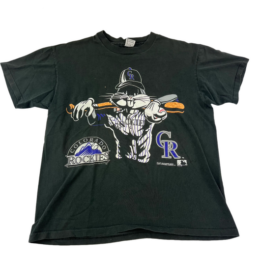 Anvil Bugs Bunny Looney Tunes Colorado Rockies Baseball MLB Shirt - XL