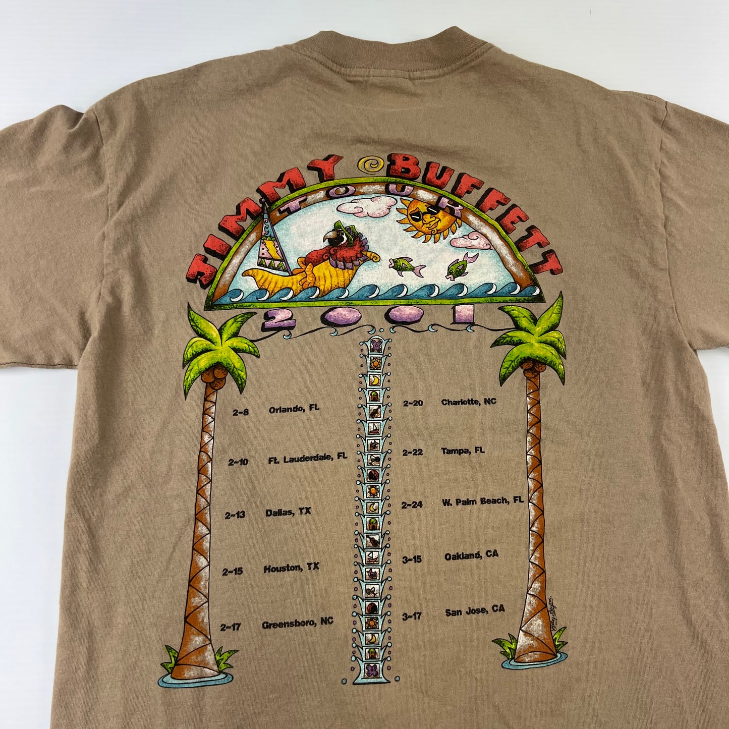 Jimmy Buffet Tour Tribal Pattern 2001 Shirt - M