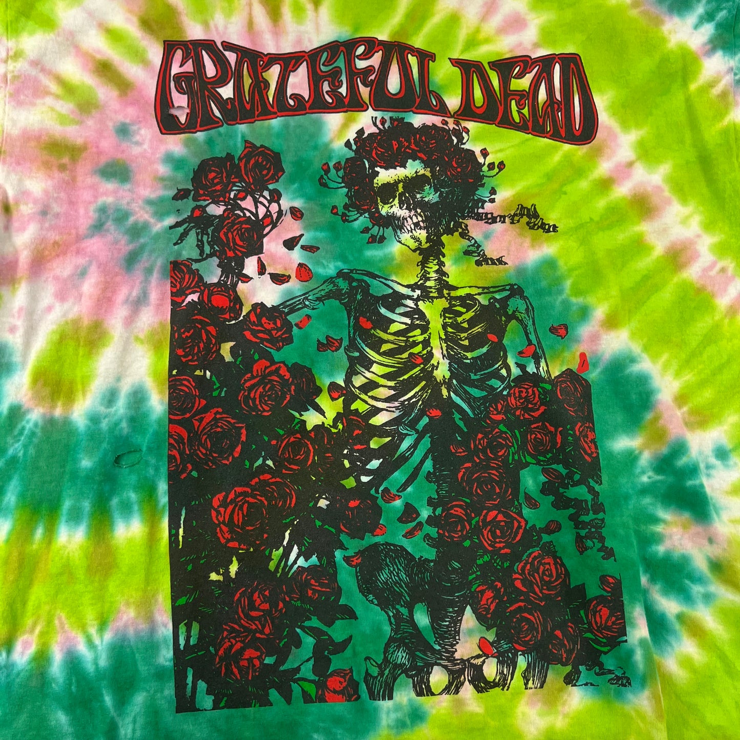 Grateful Dead Gallery Dept. Tie-dye Green Skull Shirt - XL
