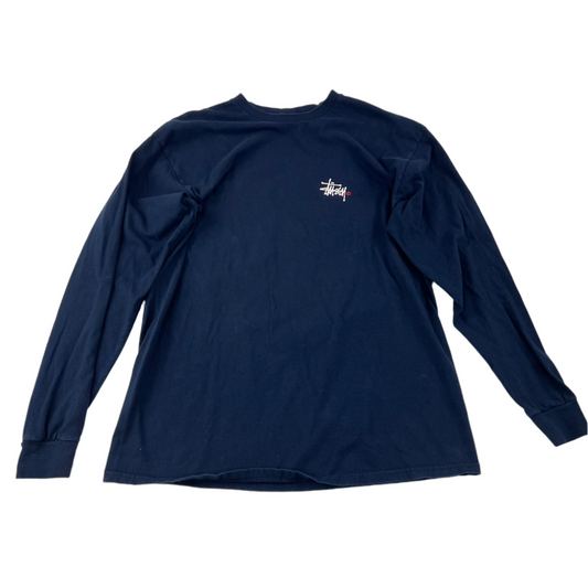 Stussy Navy Blue Long Sleeve Shirt - XL