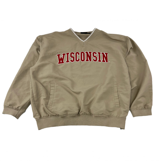 Wisconsin Badgers Tan Windbreaker Pull Over - XL