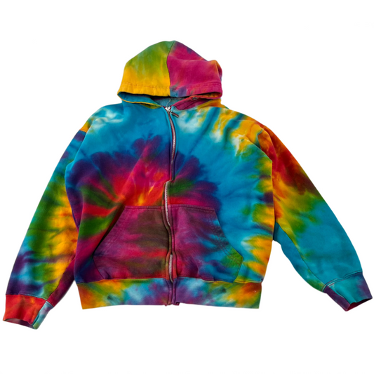 Tie Dye Zip Up Rainbow Hoodie