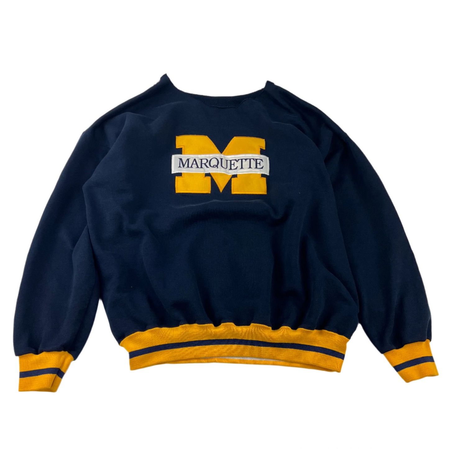 Marquette Navy And Yellow Crewneck