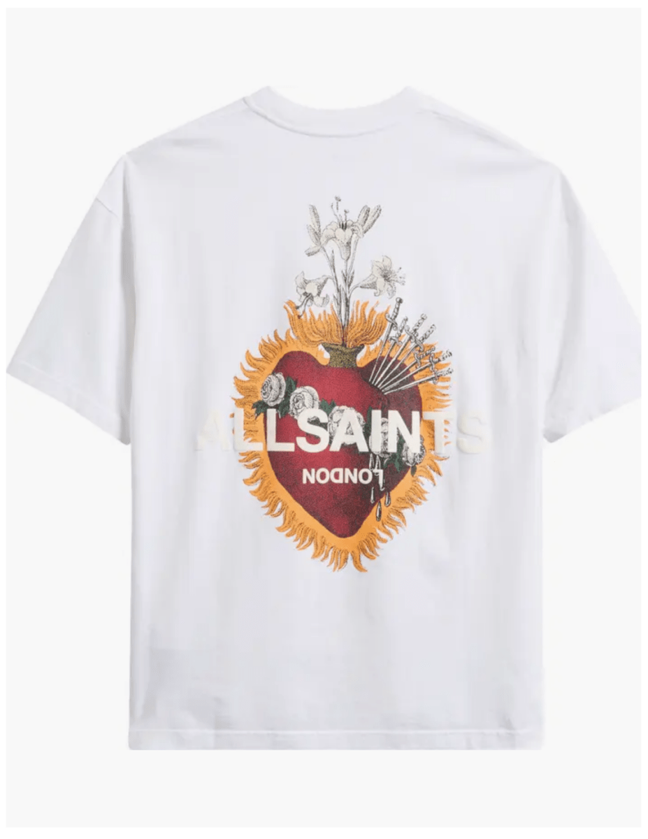 AllSaints Heartfelt T-Shirt - Large - ALL GOODS - ALL GOODS