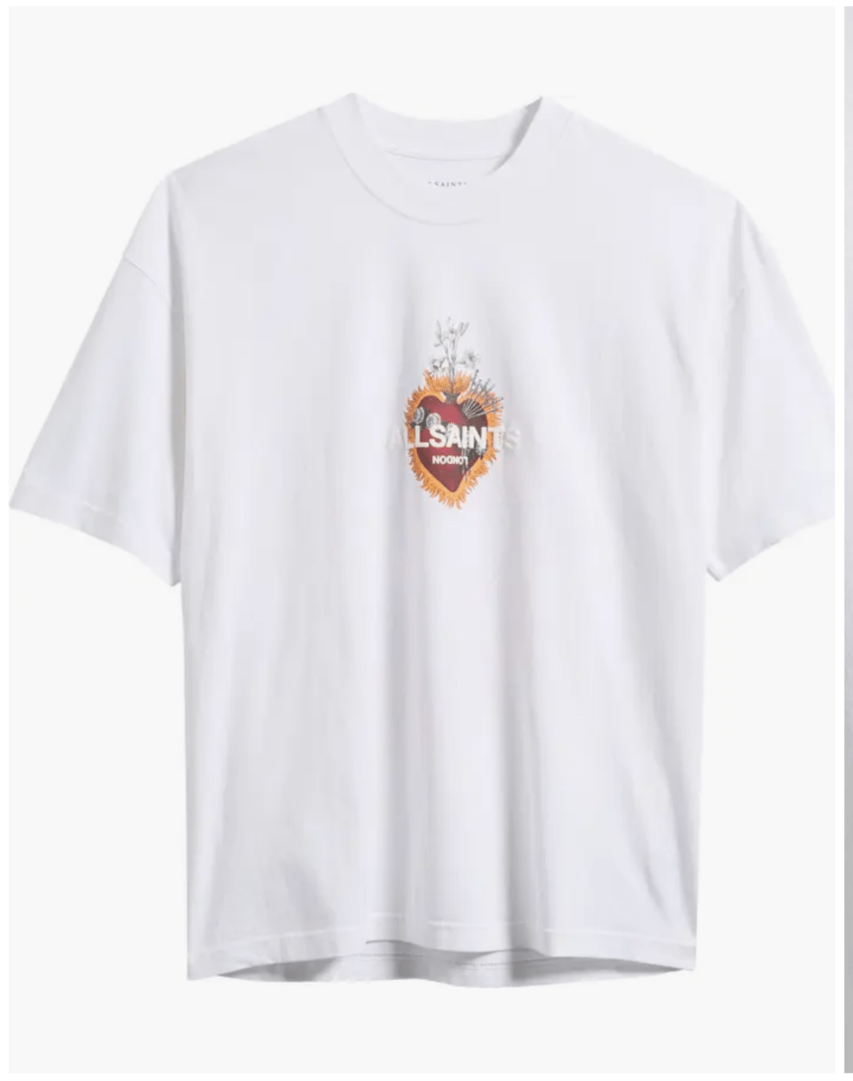 AllSaints Heartfelt T-Shirt - Large - ALL GOODS - ALL GOODS