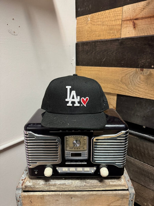Black Los Angeles Dodgers Fitted Hat - ALL GOODS - ALL GOODS