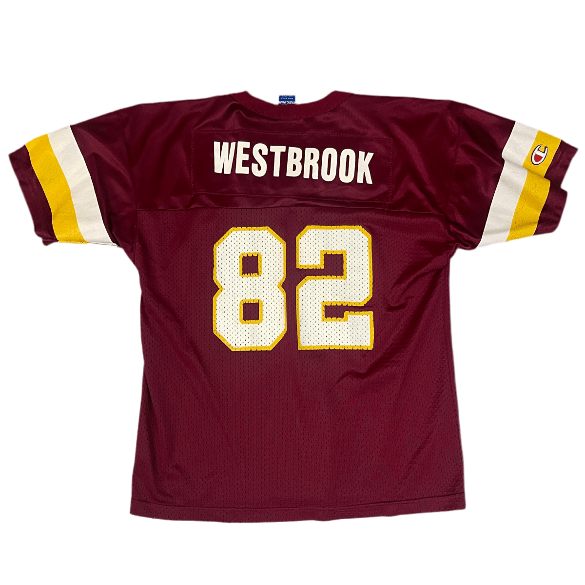 Burgundy and yellow Westbrook #82 Football Jersey - ALL GOODS - ALL GOODS
