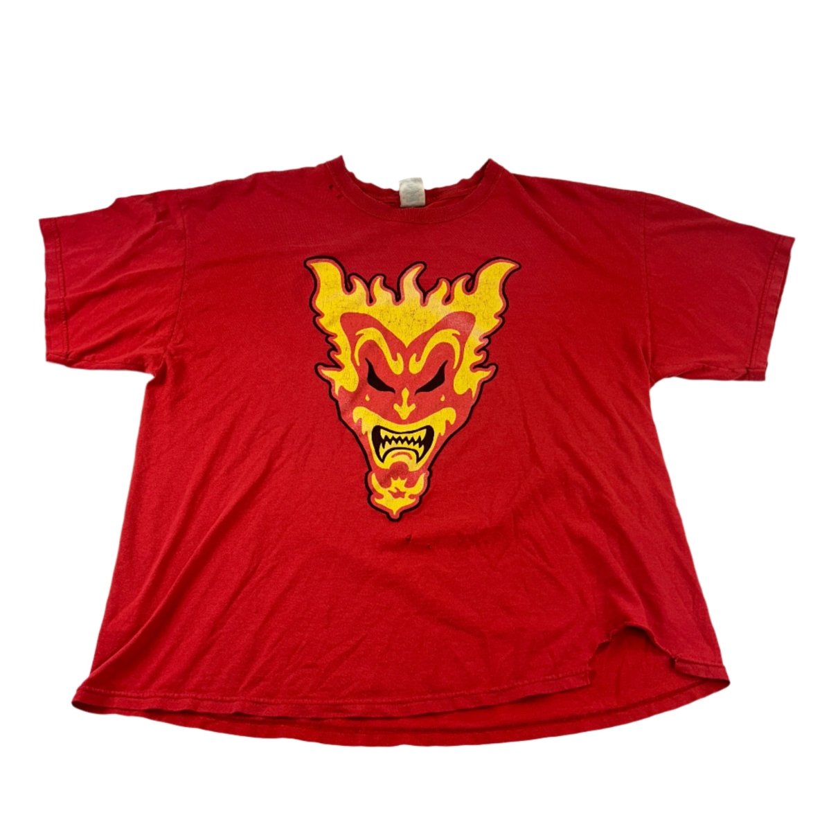 Flame Fire Tiki Head Character Gildan Distressed Shirt - 2XL - ALL GOODS - ALL GOODS