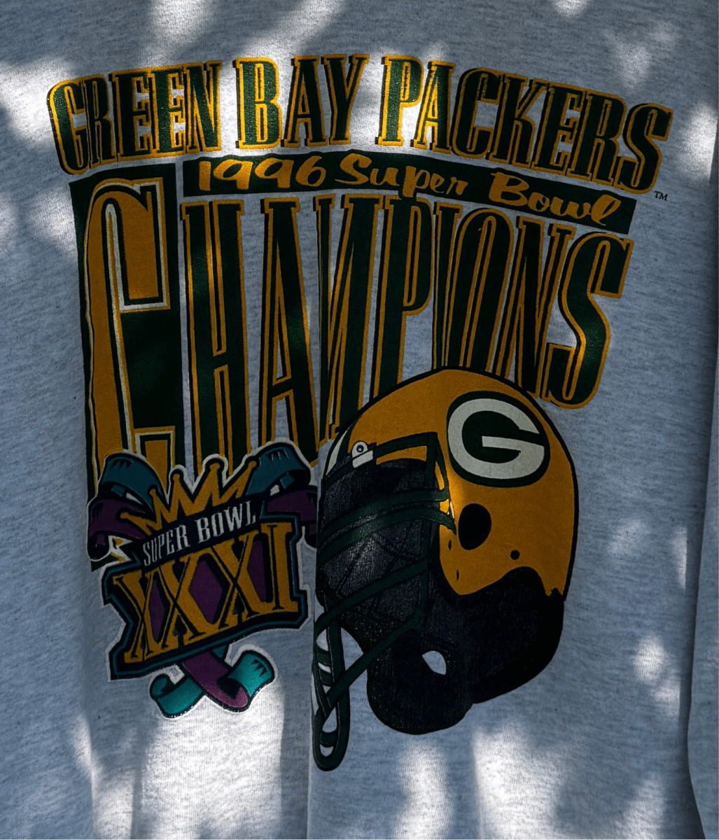 Grey Green Bay Packers Super Bowl Crewneck - Large - ALL GOODS - ALL GOODS