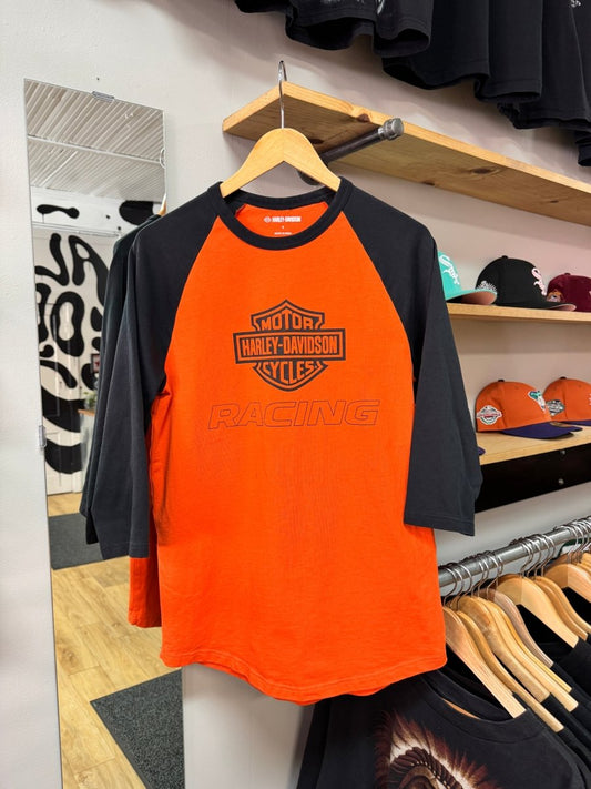 Harley Davidson Raglan Shirt - Small - ALL GOODS - ALL GOODS