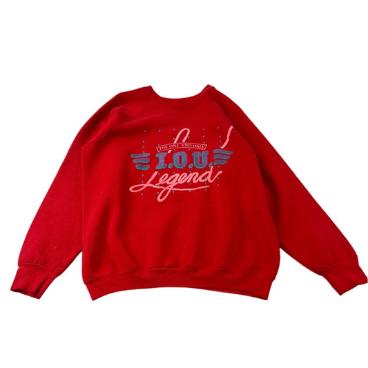 IOU The One And Only Legend Red Crewneck - XL - ALL GOODS - ALL GOODS