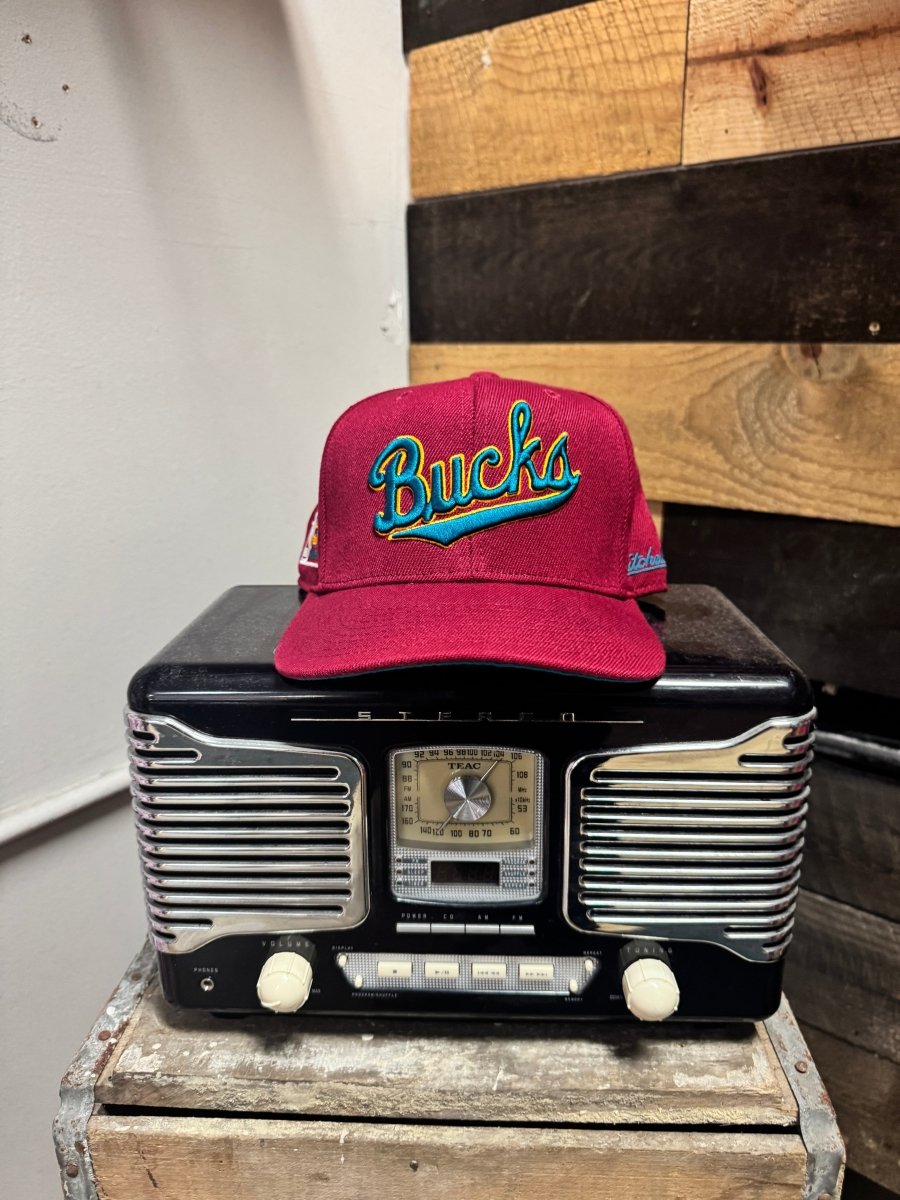 Milwaukee Bucks Maroon Fitted Hat - ALL GOODS - ALL GOODS