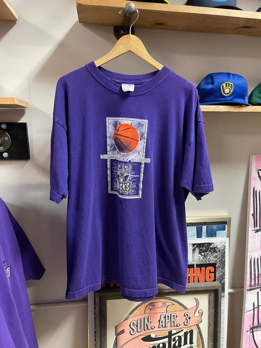 Milwaukee Bucks Purple Majestic Shirt - XXL - ALL GOODS - ALL GOODS