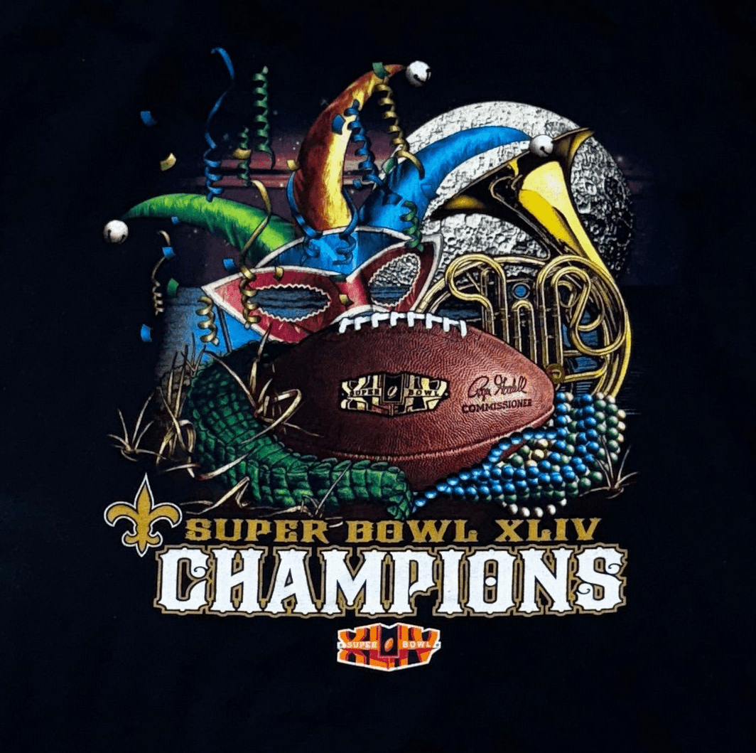New Orleans Saints Super Bowl T-Shirt - Large - ALL GOODS - ALL GOODS