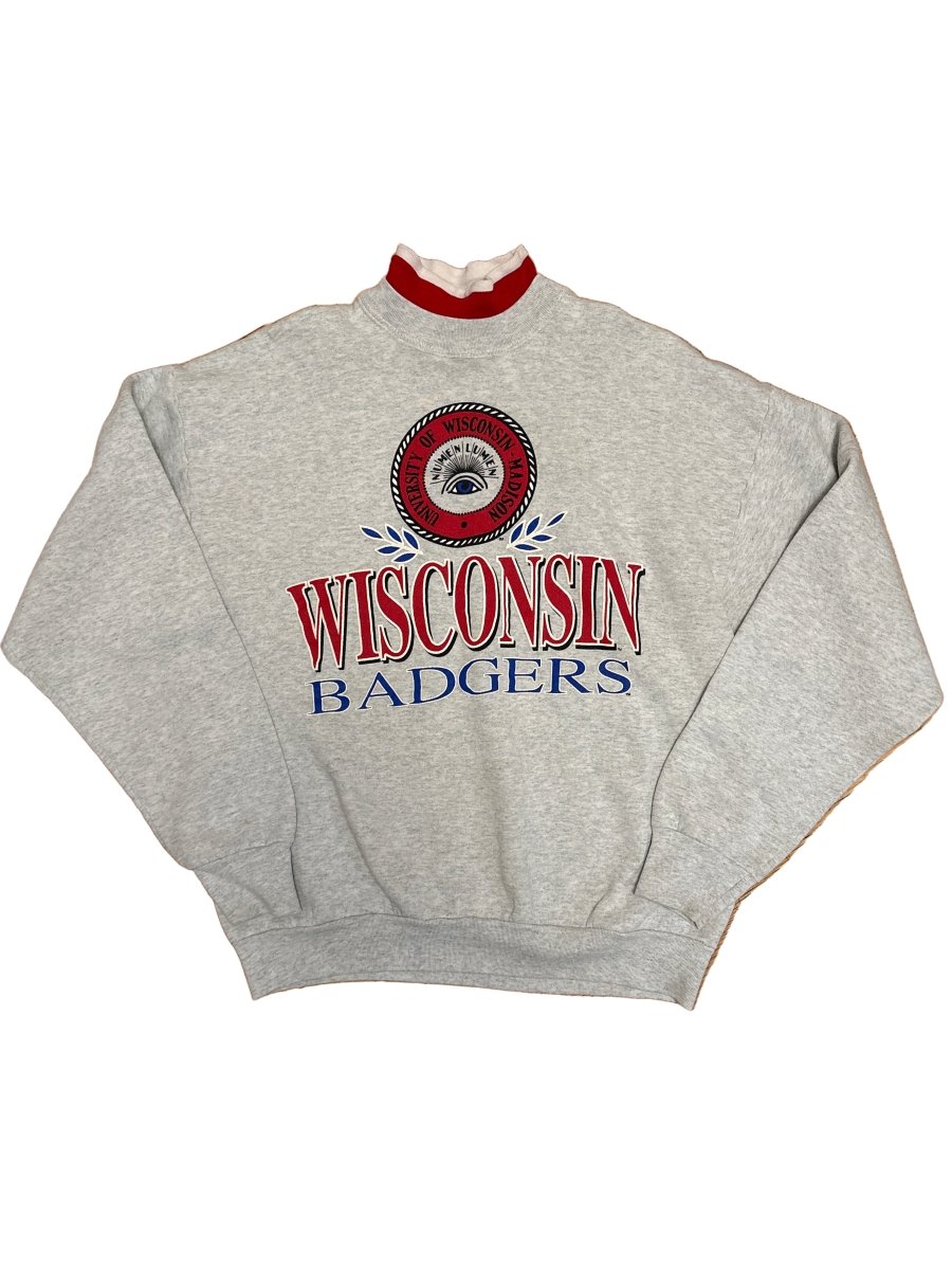 University Of Wisconsin - Madison Mock Neck Sweater - Large - ALL GOODS - ALL GOODS