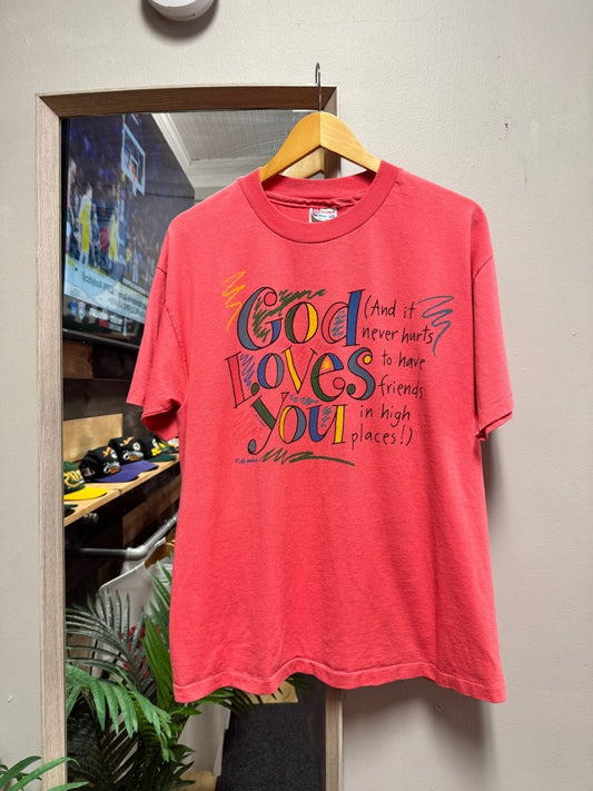 Vintage God Loves You Shirt - Large - ALL GOODS - ALL GOODS