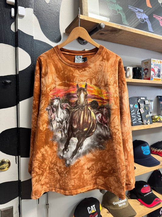 Vintage Horses Tye Dye Shirt - Large - ALL GOODS - ALL GOODS