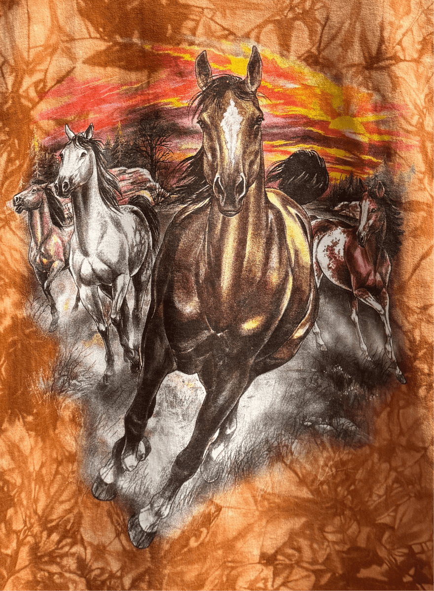 Vintage Horses Tye Dye Shirt - Large - ALL GOODS - ALL GOODS