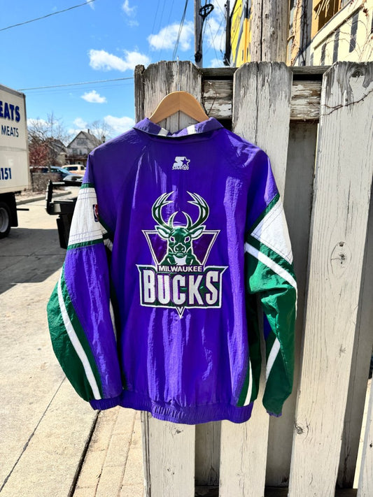 Vintage Starter Milwaukee Bucks Windbreaker - Large - ALL GOODS - ALL GOODS