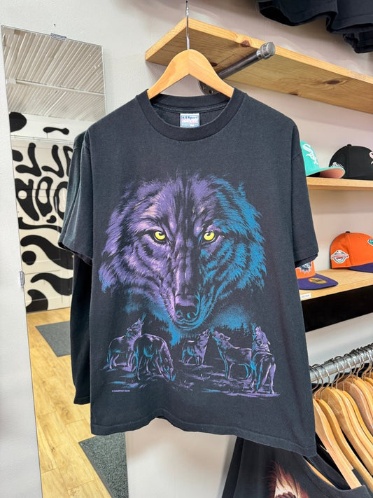 Vintage Wolf AOP Shirt - Medium - ALL GOODS - ALL GOODS