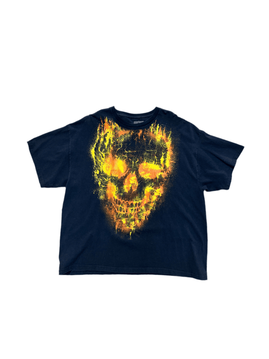 Y2K Flaming Skulls Shirt - ALL GOODS - ALL GOODS