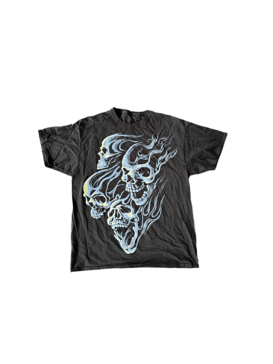 Y2K Ghost Skulls T-Shirt - Medium - ALL GOODS - ALL GOODS