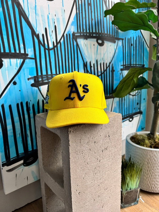 Yellow Oakland Athletics Fitted Hat - ALL GOODS - ALL GOODS