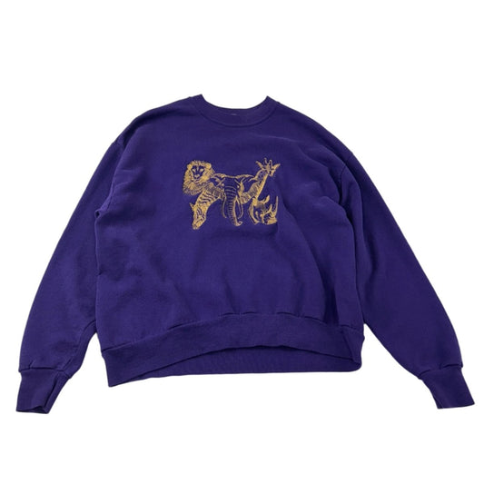 Zoo Animal Purple Gold Crewneck - XL - ALL GOODS - ALL GOODS